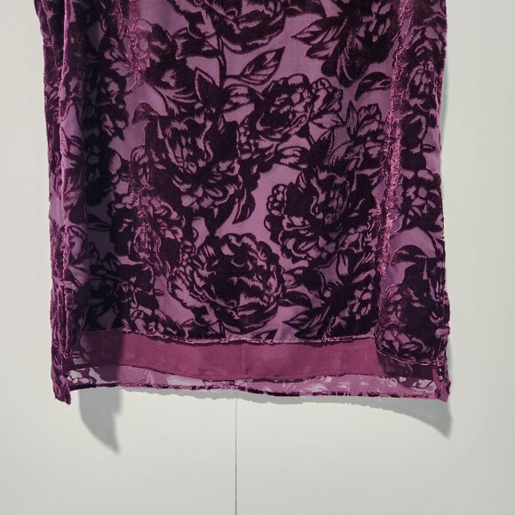 White House Black Market NEW Sleeveless Purple Velvet Burnout Blouse Top Size 2 - Picture 6 of 8